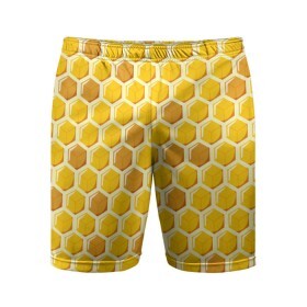 Мужские шорты 3D спортивные с принтом Медовые соты в Белгороде,  |  | арт | еда | мед | пчелы | соты