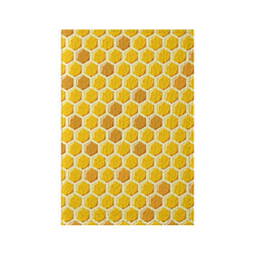 Обложка для паспорта матовая кожа с принтом Медовые соты в Белгороде, натуральная матовая кожа | размер 19,3 х 13,7 см; прозрачные пластиковые крепления | арт | еда | мед | пчелы | соты