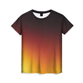 Женская футболка 3D с принтом Градиент в Белгороде, 100% полиэфир ( синтетическое хлопкоподобное полотно) | прямой крой, круглый вырез горловины, длина до линии бедер | коричневый
