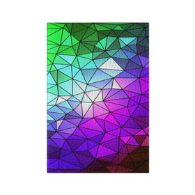 Обложка для паспорта матовая кожа с принтом Стекло мозаики в Белгороде, натуральная матовая кожа | размер 19,3 х 13,7 см; прозрачные пластиковые крепления | Тематика изображения на принте: полигон | разноцветный | треугольники