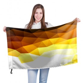 Флаг 3D с принтом Solid Polygon в Белгороде, 100% полиэстер | плотность ткани — 95 г/м2, размер — 67 х 109 см. Принт наносится с одной стороны | геометрия | грани | изгиб | линии | полигоны | постель | сочетан | текстура | треугольники