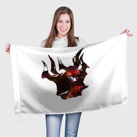 Флаг 3D с принтом Shadow Fiend в Белгороде, 100% полиэстер | плотность ткани — 95 г/м2, размер — 67 х 109 см. Принт наносится с одной стороны | 