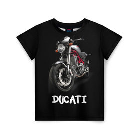 Детская футболка 3D с принтом Ducati в Белгороде, 100% гипоаллергенный полиэфир | прямой крой, круглый вырез горловины, длина до линии бедер, чуть спущенное плечо, ткань немного тянется | Тематика изображения на принте: ducati | дукати | мото | мотогонки | мотоспорт | мотоцикл