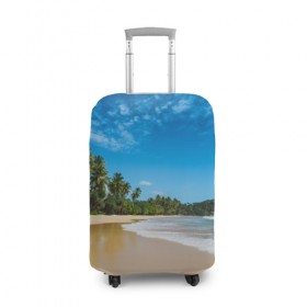 Чехол для чемодана 3D с принтом Шикарный пляж в Белгороде, 86% полиэфир, 14% спандекс | двустороннее нанесение принта, прорези для ручек и колес | вода | голубое небо | жара | загар | зной | каникулы | купание | море | океан | отдых | отпуск | пальмы | песок | приключение | путешествие | туризм