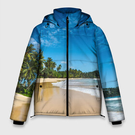 Мужская зимняя куртка 3D с принтом Шикарный пляж в Белгороде, верх — 100% полиэстер; подкладка — 100% полиэстер; утеплитель — 100% полиэстер | длина ниже бедра, свободный силуэт Оверсайз. Есть воротник-стойка, отстегивающийся капюшон и ветрозащитная планка. 

Боковые карманы с листочкой на кнопках и внутренний карман на молнии. | Тематика изображения на принте: вода | голубое небо | жара | загар | зной | каникулы | купание | море | океан | отдых | отпуск | пальмы | песок | приключение | путешествие | туризм