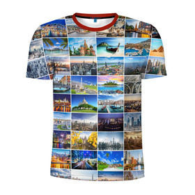 Мужская футболка 3D спортивная с принтом Мир путешествий в Белгороде, 100% полиэстер с улучшенными характеристиками | приталенный силуэт, круглая горловина, широкие плечи, сужается к линии бедра | Тематика изображения на принте: азия | берлин | вегас | венеция | воспоминания | города | достопримечательности | европа | египет | калифорния | каникулы | лондон | милан | москва | ностальгия | нью йорк | отдых | отпуск | память