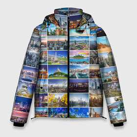 Мужская зимняя куртка 3D с принтом Мир путешествий в Белгороде, верх — 100% полиэстер; подкладка — 100% полиэстер; утеплитель — 100% полиэстер | длина ниже бедра, свободный силуэт Оверсайз. Есть воротник-стойка, отстегивающийся капюшон и ветрозащитная планка. 

Боковые карманы с листочкой на кнопках и внутренний карман на молнии. | азия | берлин | вегас | венеция | воспоминания | города | достопримечательности | европа | египет | калифорния | каникулы | лондон | милан | москва | ностальгия | нью йорк | отдых | отпуск | память