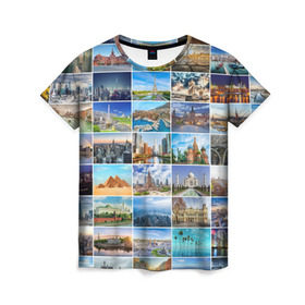Женская футболка 3D с принтом Достопримечательности планеты в Белгороде, 100% полиэфир ( синтетическое хлопкоподобное полотно) | прямой крой, круглый вырез горловины, длина до линии бедер | азия | берлин | вегас | венеция | воспоминания | города | достопримечательности | европа | египет | калифорния | каникулы | лондон | милан | москва | ностальгия | нью йорк | отдых | отпуск | память