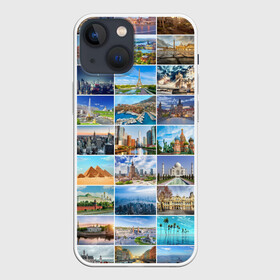 Чехол для iPhone 13 mini с принтом Достопримечательности планеты в Белгороде,  |  | азия | берлин | вегас | венеция | воспоминания | города | достопримечательности | европа | египет | калифорния | каникулы | лондон | милан | москва | ностальгия | нью йорк | отдых | отпуск | память