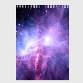 Скетчбук с принтом Космический пейзаж в Белгороде, 100% бумага
 | 48 листов, плотность листов — 100 г/м2, плотность картонной обложки — 250 г/м2. Листы скреплены сверху удобной пружинной спиралью | Тематика изображения на принте: величие | вселенная | галактика | звёздная пыль | звёзды | комета | космос | красота | метеориты | метеоры | млечный путь | планеты | пространство | созвездия