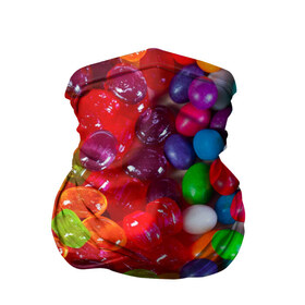 Бандана-труба 3D с принтом Вкусняшки в Белгороде, 100% полиэстер, ткань с особыми свойствами — Activecool | плотность 150‒180 г/м2; хорошо тянется, но сохраняет форму | вкуснотища | вкусняшки | глазурь | карамельки | конфетки | конфеты | мармеладки | сахар | сладости