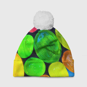 Шапка 3D c помпоном с принтом Карамельки в Белгороде, 100% полиэстер | универсальный размер, печать по всей поверхности изделия | вкусности | вкусняшки | карамельки | конфетки | конфеты | леденцы | сахар | сладости