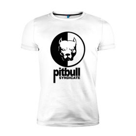 Мужская футболка премиум с принтом Питбуль в Белгороде, 92% хлопок, 8% лайкра | приталенный силуэт, круглый вырез ворота, длина до линии бедра, короткий рукав | питбуль | собака