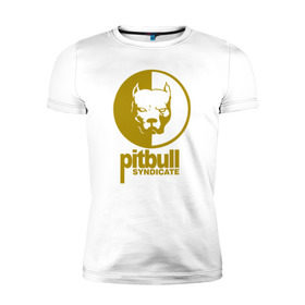 Мужская футболка премиум с принтом Питбуль в Белгороде, 92% хлопок, 8% лайкра | приталенный силуэт, круглый вырез ворота, длина до линии бедра, короткий рукав | youtube | игры | питбуль | смотра | собака