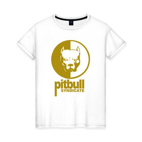 Женская футболка хлопок с принтом Питбуль в Белгороде, 100% хлопок | прямой крой, круглый вырез горловины, длина до линии бедер, слегка спущенное плечо | youtube | игры | питбуль | смотра | собака