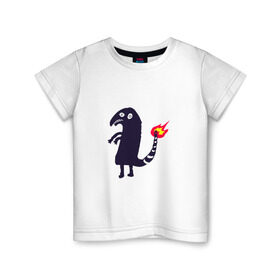 Детская футболка хлопок с принтом Чармандер в Белгороде, 100% хлопок | круглый вырез горловины, полуприлегающий силуэт, длина до линии бедер | Тематика изображения на принте: покемон | чармандер