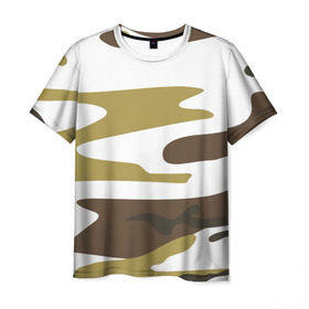 Мужская футболка 3D с принтом Зимний камуфляж в Белгороде, 100% полиэфир | прямой крой, круглый вырез горловины, длина до линии бедер | camo | camouflage | камо | камуфляж