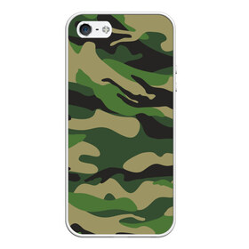 Чехол для iPhone 5/5S матовый с принтом Лесной камуфляж в Белгороде, Силикон | Область печати: задняя сторона чехла, без боковых панелей | camouflage | forest camouflage | камуфляж | лесной камуфляж