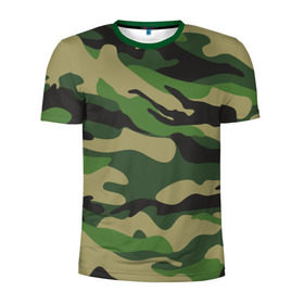 Мужская футболка 3D спортивная с принтом Лесной камуфляж в Белгороде, 100% полиэстер с улучшенными характеристиками | приталенный силуэт, круглая горловина, широкие плечи, сужается к линии бедра | camouflage | forest camouflage | камуфляж | лесной камуфляж