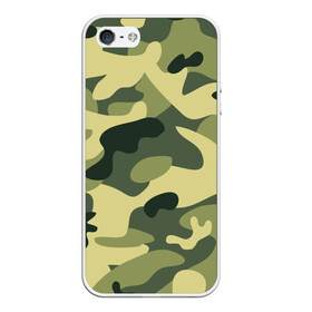 Чехол для iPhone 5/5S матовый с принтом Зелёный камуфляж в Белгороде, Силикон | Область печати: задняя сторона чехла, без боковых панелей | camouflage | green camouflage | зеленый камуфляж | камуфляж