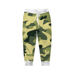 Детские брюки 3D с принтом Зелёный камуфляж в Белгороде, 100% полиэстер | манжеты по низу, эластичный пояс регулируется шнурком, по бокам два кармана без застежек, внутренняя часть кармана из мелкой сетки | camouflage | green camouflage | зеленый камуфляж | камуфляж