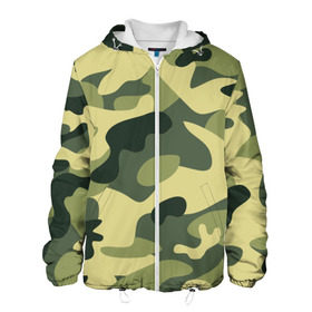 Мужская куртка 3D с принтом Зелёный камуфляж в Белгороде, ткань верха — 100% полиэстер, подклад — флис | прямой крой, подол и капюшон оформлены резинкой с фиксаторами, два кармана без застежек по бокам, один большой потайной карман на груди. Карман на груди застегивается на липучку | camouflage | green camouflage | зеленый камуфляж | камуфляж