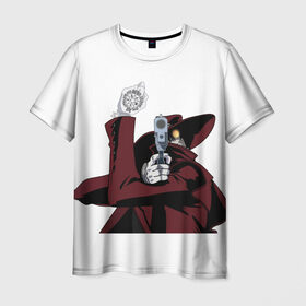 Мужская футболка 3D с принтом Алукард в Белгороде, 100% полиэфир | прямой крой, круглый вырез горловины, длина до линии бедер | hellsing | алукард | хеллсинг