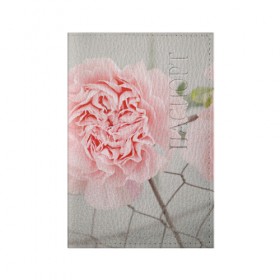 Обложка для паспорта матовая кожа с принтом Розовый цветок в Белгороде, натуральная матовая кожа | размер 19,3 х 13,7 см; прозрачные пластиковые крепления | Тематика изображения на принте: женская | природа | растения | розовый | цветок | цветы