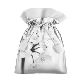 Подарочный 3D мешок с принтом Белые цветочки 5 в Белгороде, 100% полиэстер | Размер: 29*39 см | белый | цветок | цветы