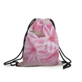 Рюкзак-мешок 3D с принтом Нежные цветочки в Белгороде, 100% полиэстер | плотность ткани — 200 г/м2, размер — 35 х 45 см; лямки — толстые шнурки, застежка на шнуровке, без карманов и подкладки | розовый | цветок | цветы