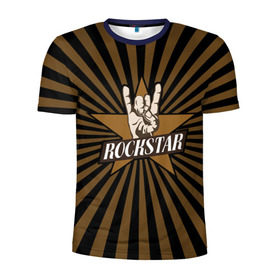 Мужская футболка 3D спортивная с принтом Rockstar в Белгороде, 100% полиэстер с улучшенными характеристиками | приталенный силуэт, круглая горловина, широкие плечи, сужается к линии бедра | hard | metal | music | rock | металл | музыка | рок | рок звезда