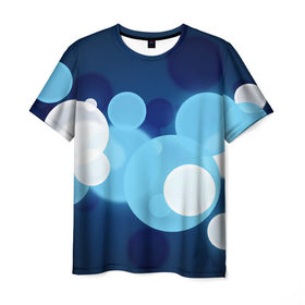 Мужская футболка 3D с принтом Blue dots в Белгороде, 100% полиэфир | прямой крой, круглый вырез горловины, длина до линии бедер | 