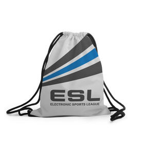 Рюкзак-мешок 3D с принтом ESL в Белгороде, 100% полиэстер | плотность ткани — 200 г/м2, размер — 35 х 45 см; лямки — толстые шнурки, застежка на шнуровке, без карманов и подкладки | cs go | cyber | dota 2 | progamer | sport | киберспорт