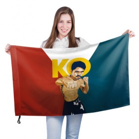 Флаг 3D с принтом KO в Белгороде, 100% полиэстер | плотность ткани — 95 г/м2, размер — 67 х 109 см. Принт наносится с одной стороны | мэнни пакьяо