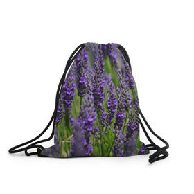 Рюкзак-мешок 3D с принтом Лаванда в Белгороде, 100% полиэстер | плотность ткани — 200 г/м2, размер — 35 х 45 см; лямки — толстые шнурки, застежка на шнуровке, без карманов и подкладки | зеленый | зелень | лаванда | лето | поле | природа | синий | цветы