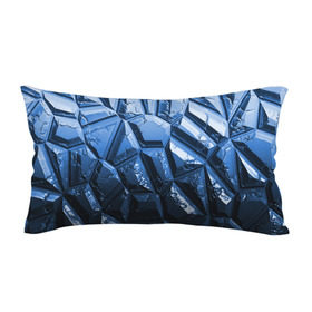 Подушка 3D антистресс с принтом Каменная кладка синяя в Белгороде, наволочка — 100% полиэстер, наполнитель — вспененный полистирол | состоит из подушки и наволочки на молнии | камень | синий | текстура
