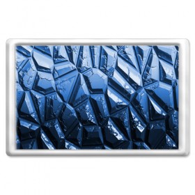 Магнит 45*70 с принтом Каменная кладка синяя в Белгороде, Пластик | Размер: 78*52 мм; Размер печати: 70*45 | камень | синий | текстура