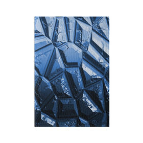 Обложка для паспорта матовая кожа с принтом Каменная кладка синяя в Белгороде, натуральная матовая кожа | размер 19,3 х 13,7 см; прозрачные пластиковые крепления | камень | синий | текстура