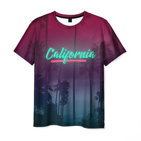Мужская футболка 3D с принтом California в Белгороде, 100% полиэфир | прямой крой, круглый вырез горловины, длина до линии бедер | america | california | city | state | sun. summer | америка | город | калифорния | лето | солнце | штат