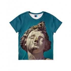 Детская футболка 3D с принтом Статуя в Белгороде, 100% гипоаллергенный полиэфир | прямой крой, круглый вырез горловины, длина до линии бедер, чуть спущенное плечо, ткань немного тянется | греция | искусство | мрамор | рим | скульптура | статуя