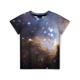 Детская футболка 3D с принтом Вселенная в Белгороде, 100% гипоаллергенный полиэфир | прямой крой, круглый вырез горловины, длина до линии бедер, чуть спущенное плечо, ткань немного тянется | вселенная | галактика | звёзды | космическое пространство | космос | созвездие