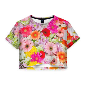 Женская футболка 3D укороченная с принтом Счастье в Белгороде, 100% полиэстер | круглая горловина, длина футболки до линии талии, рукава с отворотами | арт | весна | красота | лето | любовь | новинки | осень | подарок | популярное | природа | радуга | цветы