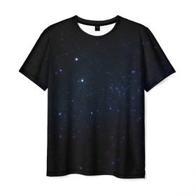 Мужская футболка 3D с принтом Deep Space в Белгороде, 100% полиэфир | прямой крой, круглый вырез горловины, длина до линии бедер | star | звезды