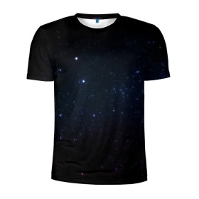 Мужская футболка 3D спортивная с принтом Deep Space в Белгороде, 100% полиэстер с улучшенными характеристиками | приталенный силуэт, круглая горловина, широкие плечи, сужается к линии бедра | Тематика изображения на принте: star | звезды
