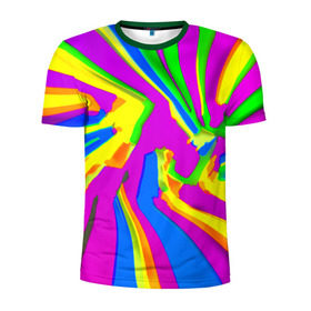 Мужская футболка 3D спортивная с принтом Tie-Dye в Белгороде, 100% полиэстер с улучшенными характеристиками | приталенный силуэт, круглая горловина, широкие плечи, сужается к линии бедра | 