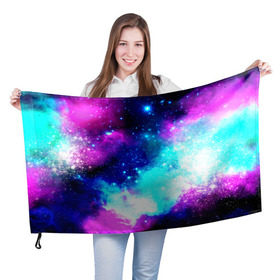 Флаг 3D с принтом Космические краски в Белгороде, 100% полиэстер | плотность ткани — 95 г/м2, размер — 67 х 109 см. Принт наносится с одной стороны | star | звезды | яркие