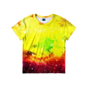 Детская футболка 3D с принтом Космический взрыв в Белгороде, 100% гипоаллергенный полиэфир | прямой крой, круглый вырез горловины, длина до линии бедер, чуть спущенное плечо, ткань немного тянется | вселенная | галактика | звезды