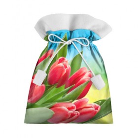 Подарочный 3D мешок с принтом Полевые тюльпаны в Белгороде, 100% полиэстер | Размер: 29*39 см | арт | краска | лето | лучи | любовь | новинки | популярные | природа | рисунки | свет | цветы