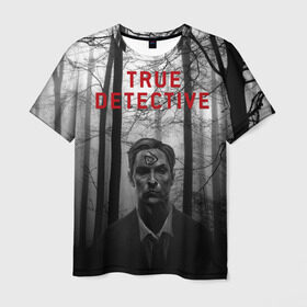 Мужская футболка 3D с принтом True Detective в Белгороде, 100% полиэфир | прямой крой, круглый вырез горловины, длина до линии бедер | Тематика изображения на принте: детектив | настоящий детектив | раст | сериал
