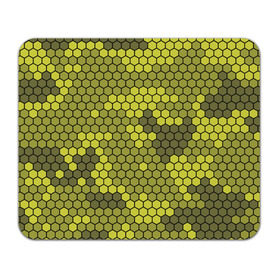 Коврик прямоугольный с принтом Кибер камуфляж 8 в Белгороде, натуральный каучук | размер 230 х 185 мм; запечатка лицевой стороны | Тематика изображения на принте: желтый | соты